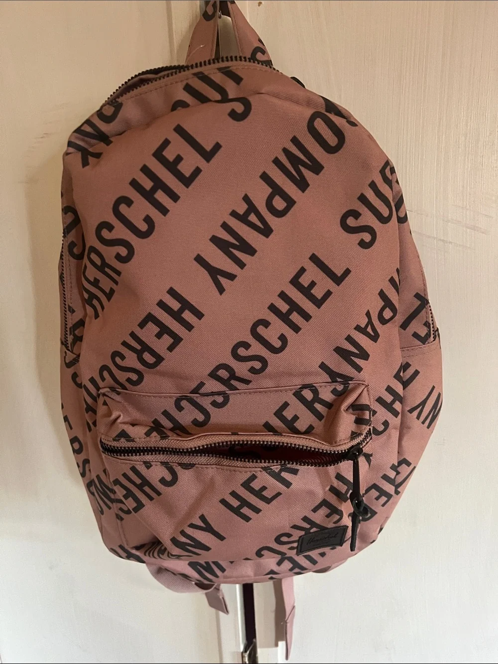 Like new never used Herschel Supply Company Dusty Pink Logo-Print Backpack